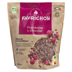 Muesli croustillant au chocolat et à la framboise - 500 gr