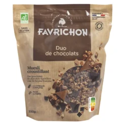 Muesli croustillant duo de chocolats bio Favrichon - 500 g