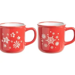 Mug décor étoile en grès Kaemingk - 9,40 x 7,5 x 8 cm