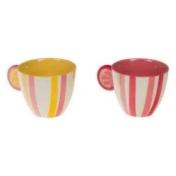Mug en grès à rayures colorées Fruit Zestine - 8 x 12 x 9 cm