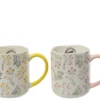 Mug en porcelaine avec fleurs multicolores - Ø 8 x H 10 cm