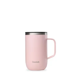 Mug isotherme en inox recyclé Matt Qwetch Matt rose pastel - 470 ml