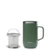 Mug isotherme en inox recyclé Qwetch Active Matt kaki - 470 ml
