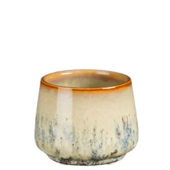Mylo pot rond coloris beige en céramique - Ø 8,5 x 7 cm