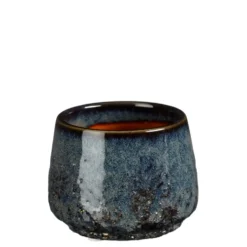 Mylo pot rond coloris bleu en céramique - Ø 8,5 x 7 cm