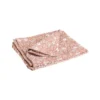 Nappe en coton marron à décor feuilles vintage blanches - 150 x 250 cm