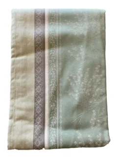 Nappe en coton vert sauge et bleu Olea - 150 x 250 cm