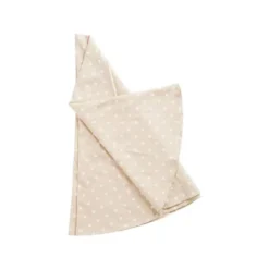Nappe ronde en coton et lin naturel à marguerites blanches - Ø 180 cm