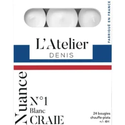Pack de bougies chauffe plats blanc craie L’Atelier de Denis - 24 pièces