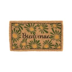 Paillasson en fibre de coco avec marguerites Bienvenue - 72 x 40 cm