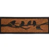 Paillasson en fibre de coco et caoutchouc à motifs oiseaux - 75,6 x 25,5 cm