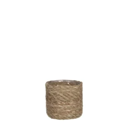 Panier cache-pot coloris marron en osier Atlantic Mica Decorations - 12 x Ø 12 cm