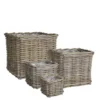 Panier carré en osier gris Marcia - 33 x 33 x 30 cm