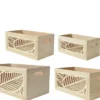 Panier de rangement en bois de Paulownia naturel taille 1 - 35 x 20 x 16 cm
