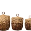 Panier de rangement en jacinthe brun et beige petit modèle - Ø 28 x H 33 cm
