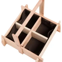 Panier potager 4 cases avec anse et feutre géotextile botanic® - 52 x 52 x 16 cm