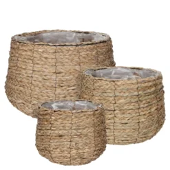 Panier rond coloris marron en osier Avalon Mica Decorations - 28 x Ø 36 cm