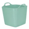 Panier souple carré coloris vert en plastique - 40 L