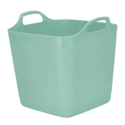 Panier souple carré coloris vert en plastique - 40 L