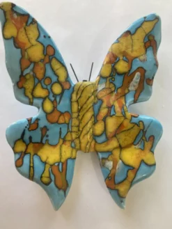 Papillon mural en faïence L’atelier des Cigales Ethnic moyen modèle - 16 x 14 cm
