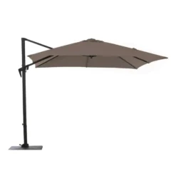 Parasol carré déporté en aluminium coloris gris - 300 x 300 cm