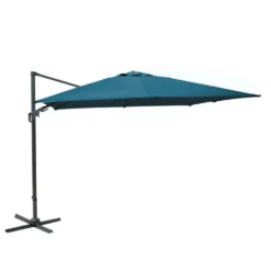 Parasol déporté carré coloris bleu - 300 x 300 cm