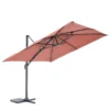Parasol déporté carré coloris brique - 300 x 300 cm