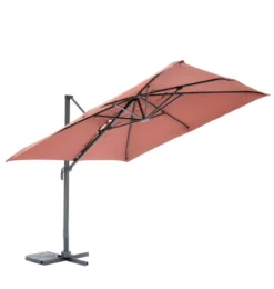 Parasol déporté carré coloris brique - 300 x 300 cm