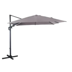 Parasol déporté carré coloris taupe - 300 x 300 cm