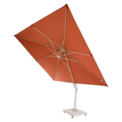 Parasol déporté carré en aluminium coloris orange - 300 x 300 cm