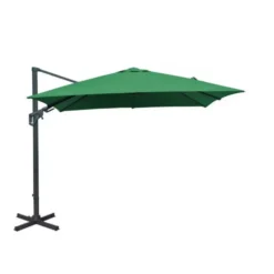 Parasol déporté carré en aluminium coloris amande - 300 x 300 cm