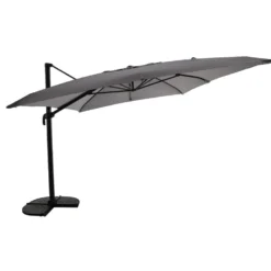 Parasol déporté carré en aluminium coloris anthracite - 300 x 300 cm