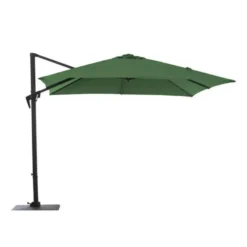 Parasol déporté carré en aluminium coloris amande - 300 x 300 cm