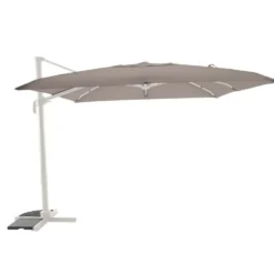 Parasol déporté carré en aluminium coloris beige - 300 x 300 cm
