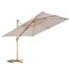 Parasol déporté carré en aluminium coloris taupe - 300 x 300 cm