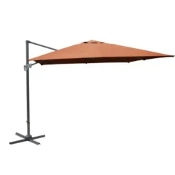 Parasol déporté rectangulaire coloris brique - 300 x 400 cm