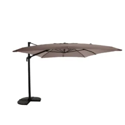 Parasol déporté rectangulaire coloris taupe chiné - 400 x 300 cm