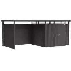 Paroi arrière pour l’auvent de l’abri de jardin HighLine H2-H5 Acier galvanisé gris foncé 266 x 4 x 181 cm