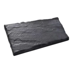 Pas de cheminement trapèze en béton coulé ton ardoise Hairie Grandon - 49 x 33/26 cm