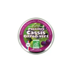 Pastilles cassis citron vert. La boîte de 45 g
