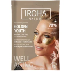 Patchs anti-âge pour les yeux à l’or et aux peptides Iroha Nature - les 2 patchs