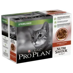 Patée pour chat stérilisé nutrisavour au bœuf Pro plan 10x85 g