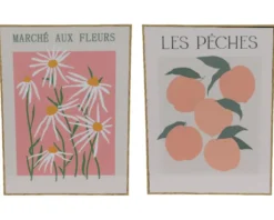 Peinture sur papier en couleur avec cadre - 30 x 40 cm