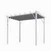 Pergola avec toile d'ombrage coloris gris en aluminium - 4 x 3 m