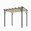 Pergola avec toile d'ombrage coloris beige en aluminium - 4 x 3 m