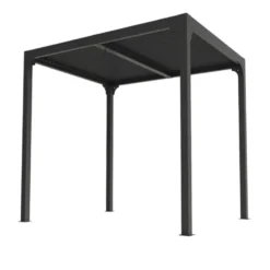 Pergola bioclimatique coloris gris en aluminium - 2,4 x 3 m