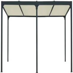 Pergola bioclimatique coloris gris en aluminium - 3,6 x 5,98 m
