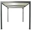 Pergola bioclimatique coloris gris en aluminium - 3,6 x 3 m