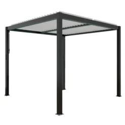 Pergola bioclimatique en aluminium noir Green Outside Event - 4 x 3 m