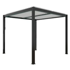 Pergola bioclimatique en aluminium noir Green Outside Event - 4 x 3 m